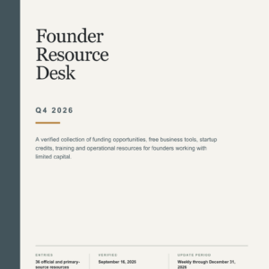 Founder Resource Desk, Q4 2026 First Edition cover