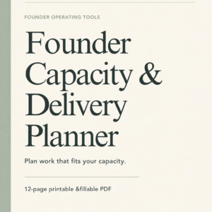 Founder Capacity & Delivery Planner